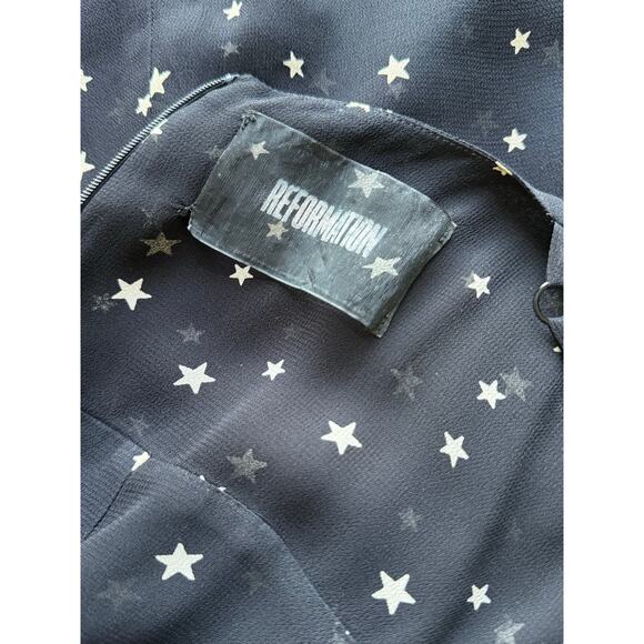 Reformation Lisa Star Pattern Slip Dress Size 2 - Picture 6 of 6